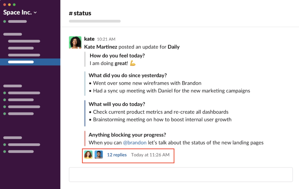 Threaded conversations within Slack don't bother other team members who don't need to be a part of the conversation.