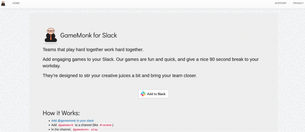 GameMonk for Slack: Engaging Games