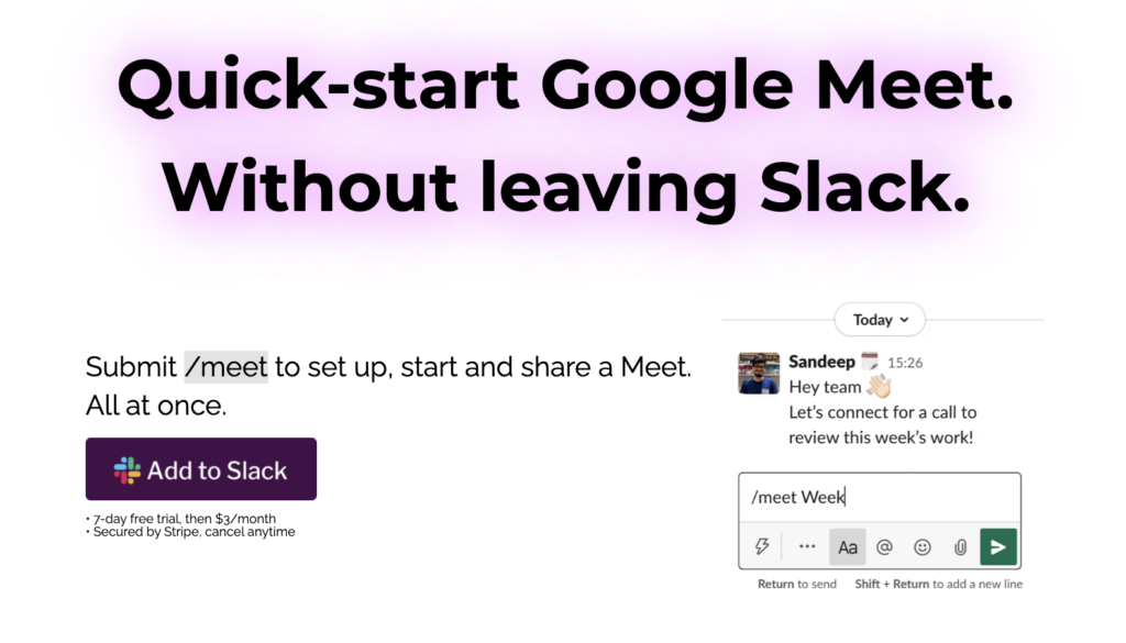 A preview of Google Meet for Slack