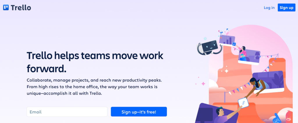 Trello homepage: Trello helps teams move work forward