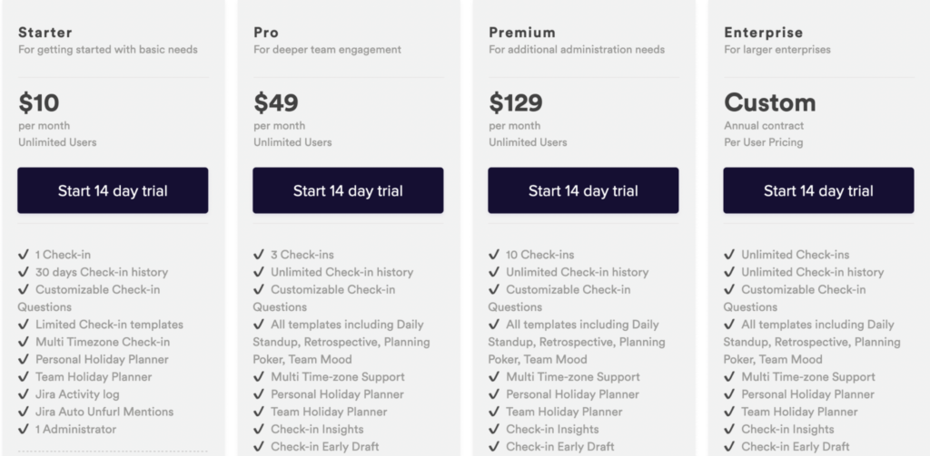 Troopr pricing: $10 - $129 per month for unlimited users. 