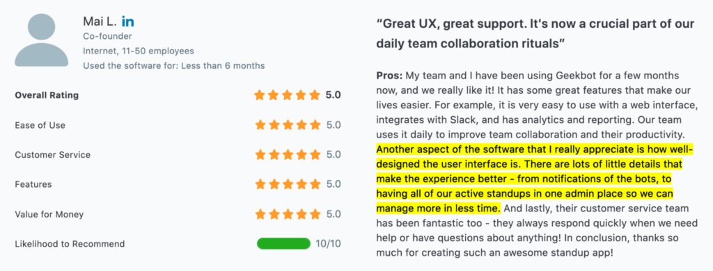 "Another aspect of the software that I really appreciate is how well-designed the user interface is."