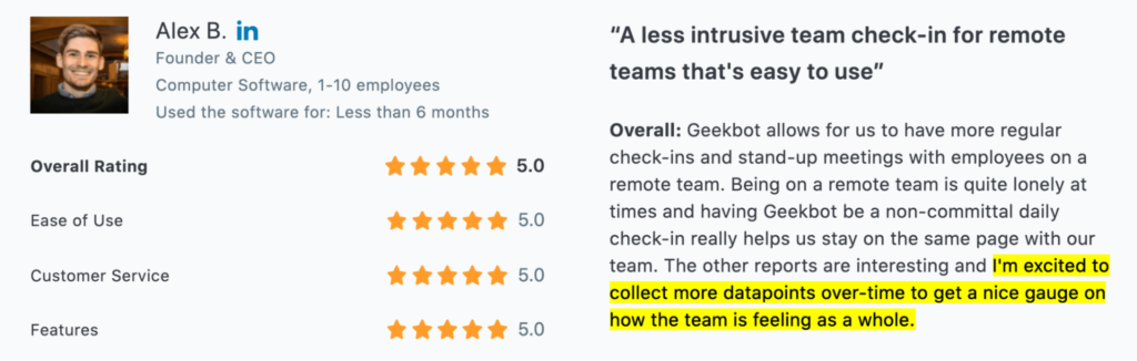A less intrusive team check-in for remote teams that's easy to use. 
