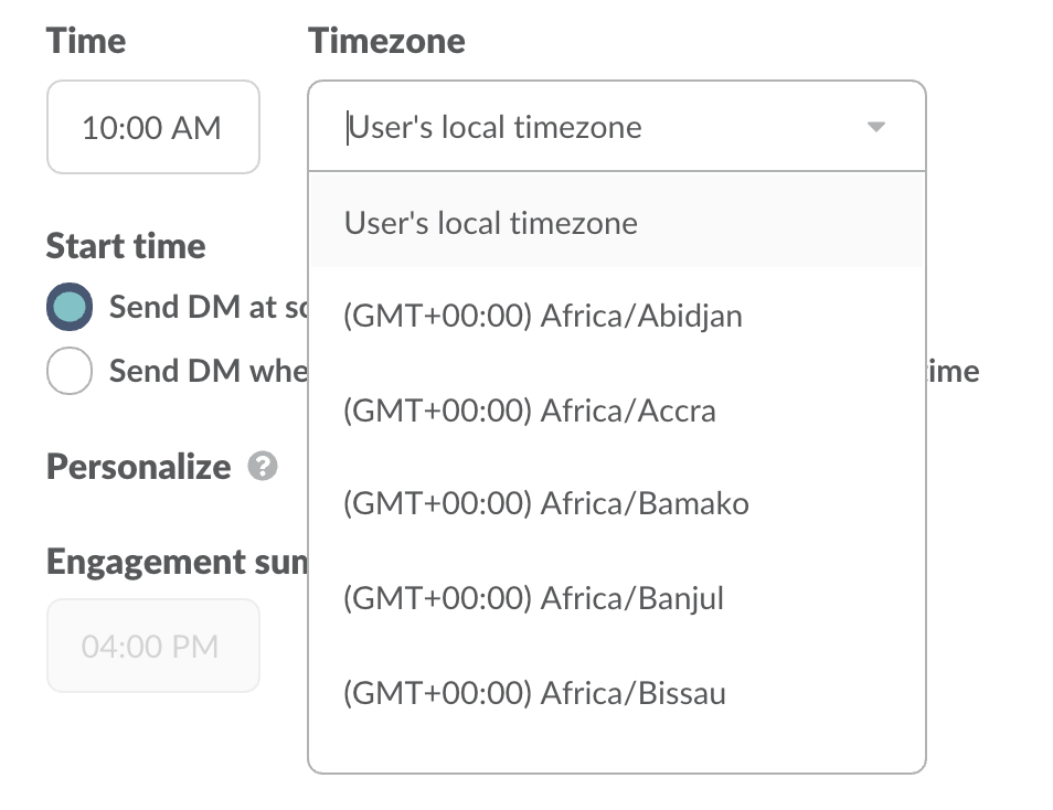 Choose user's local timezone. 
