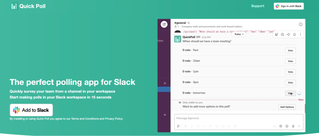 Quick Poll: The perfect polling app for Slack.